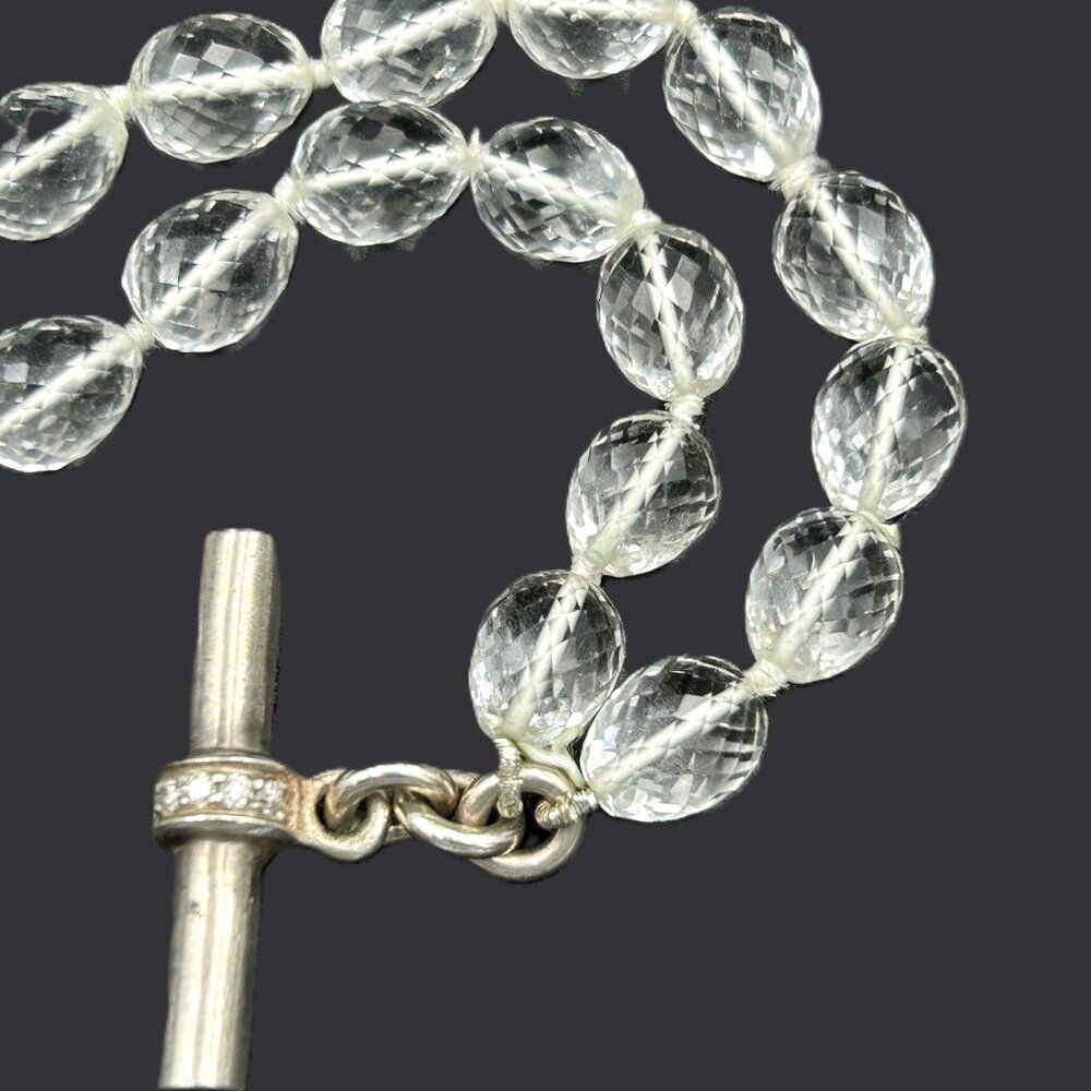 Slane & Slane Rock Crystal Sterling Silver Diamond Necklace